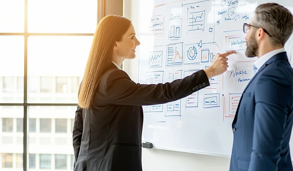 Docketwright founding team working in a Washington DC office reviewing legal workflow processes on a whiteboard